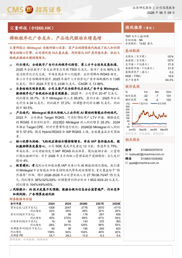 稀缺程序化广告龙头，产品迭代驱动业绩高增