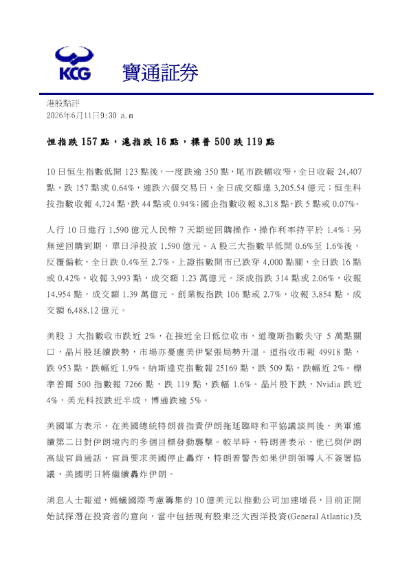 港股点评