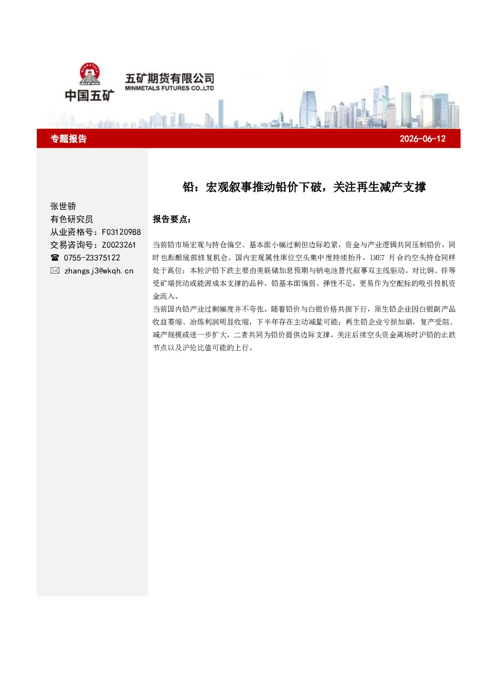 报告封面