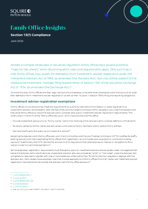 Family Office Perspective: Item 13(f) Compliance