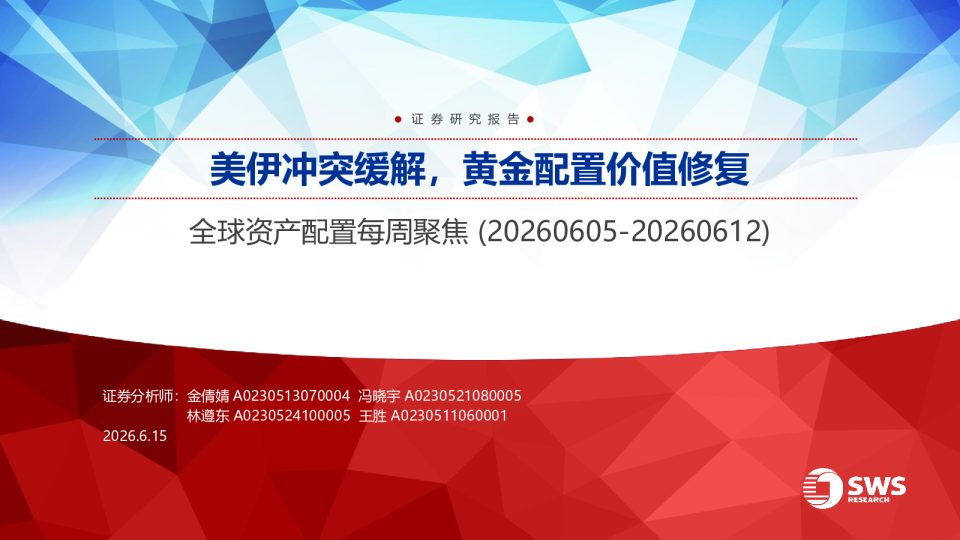 美伊冲突缓解，黄金配置价值修复