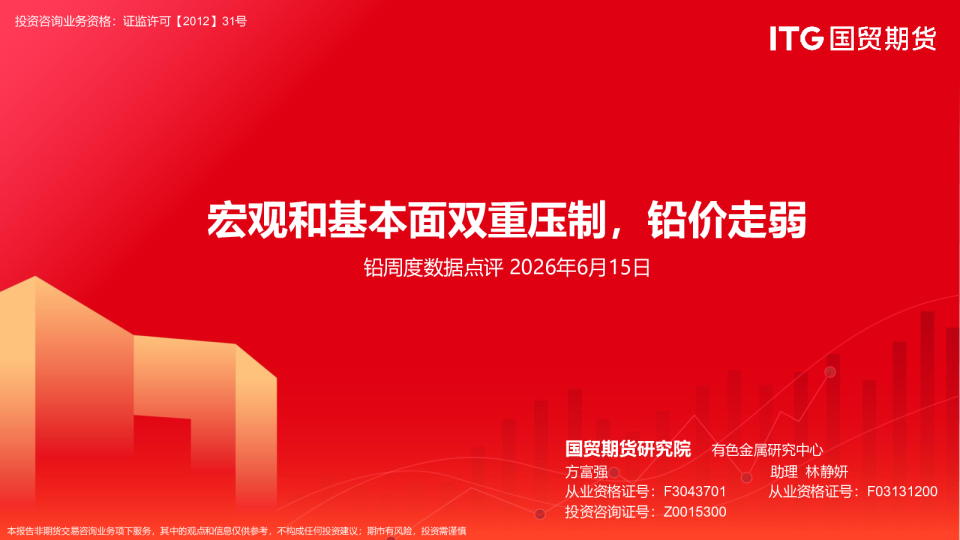 铅周度数据点评：宏观和基本面双重压制，铅价走弱