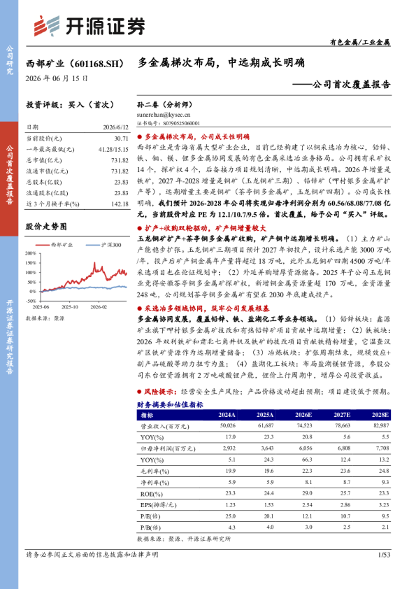 公司首次覆盖报告：多金属梯次布局，中远期成长明确