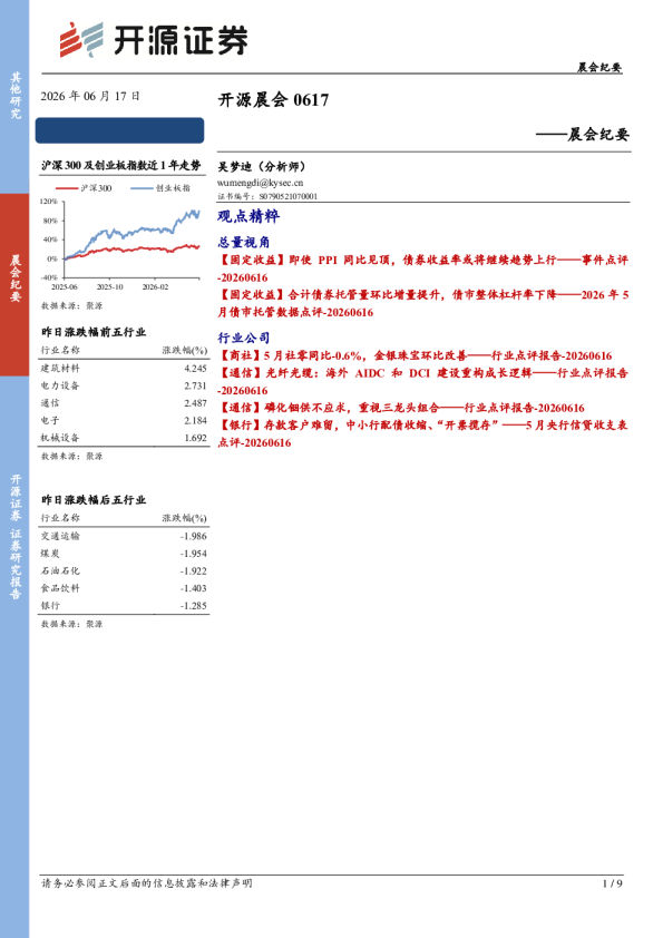 开源晨会