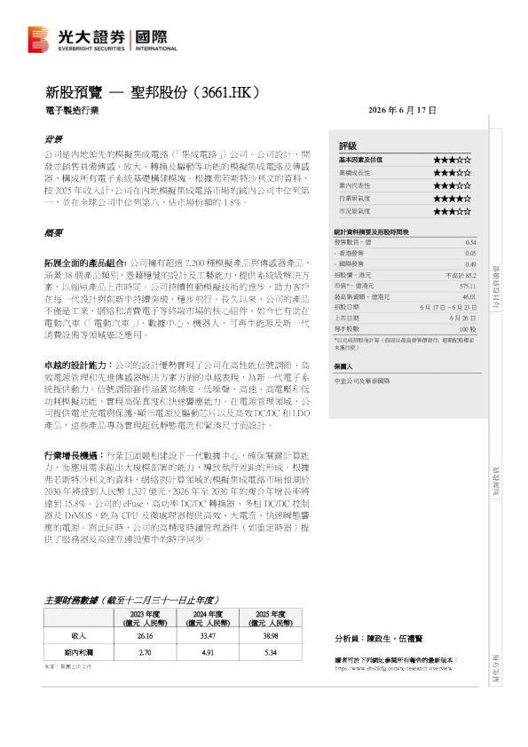 新股预览：圣邦股份