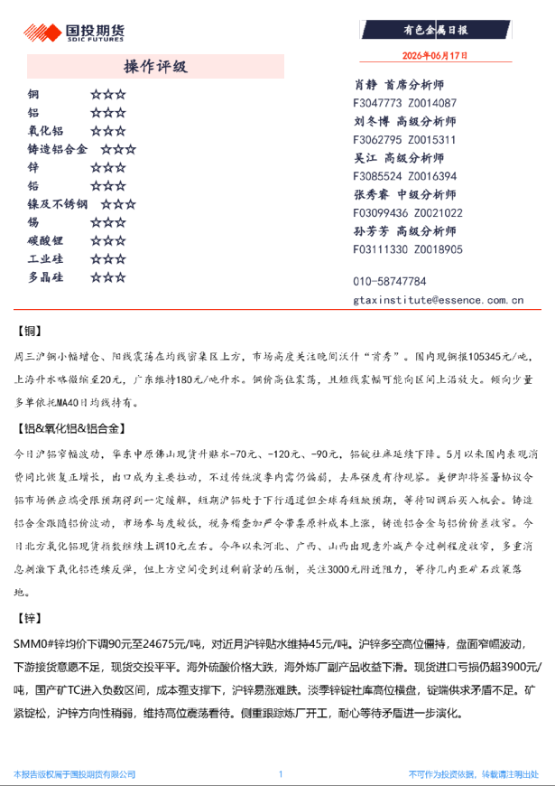 有色金属日报
