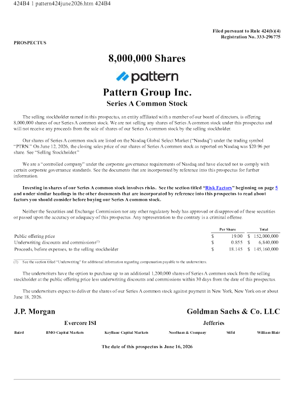 Pattern Group Inc. - 美股招股说明书（2026年6月17日版）