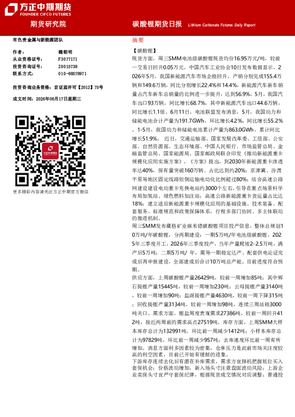 碳酸锂期货日报