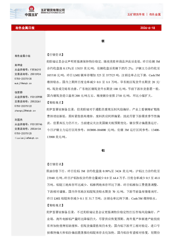 有色金属日报