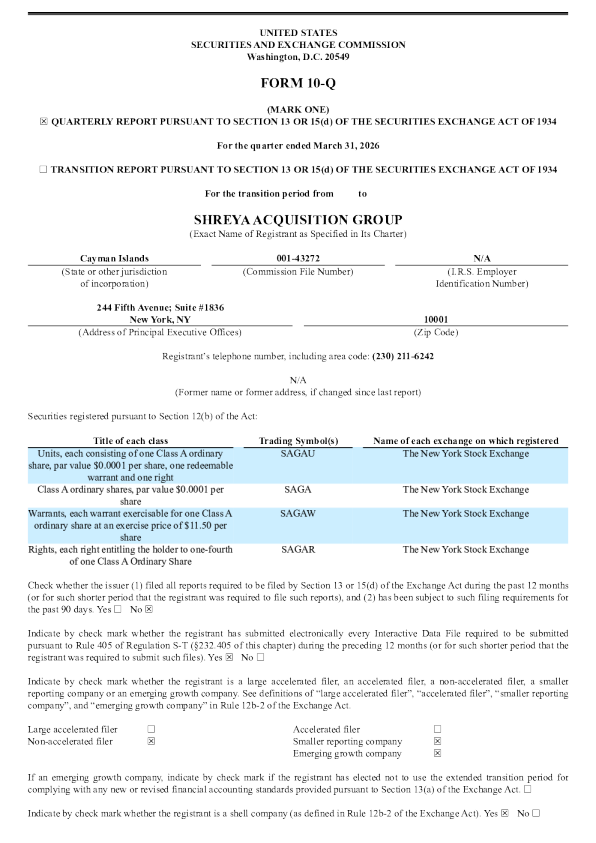 Shreya收购集团-A 2026年季度报告