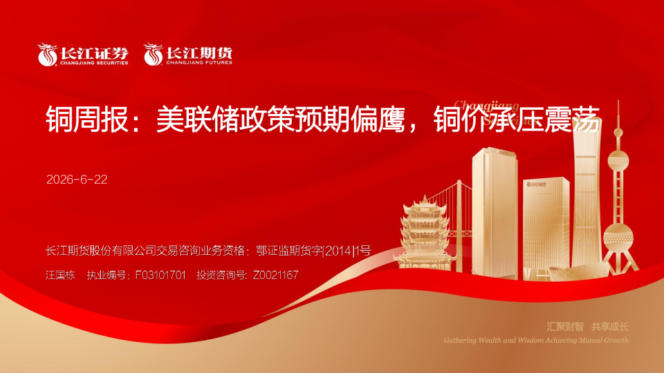 铜周报：美联储政策预期偏鹰，铜价承压震荡
