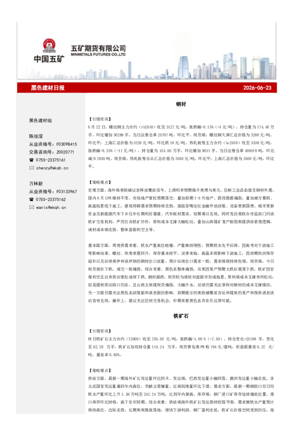 黑色建材日报