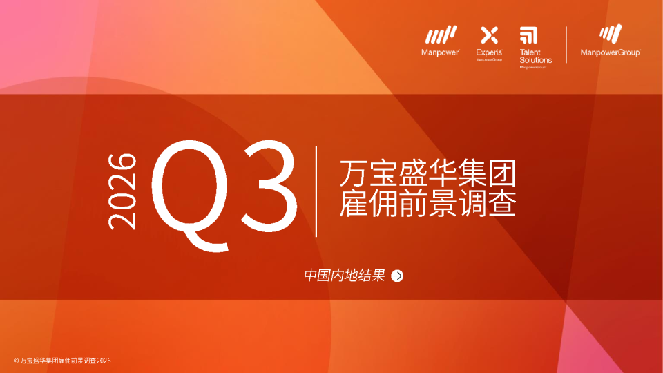 2026 Q3：万宝盛华集团雇佣前景调查