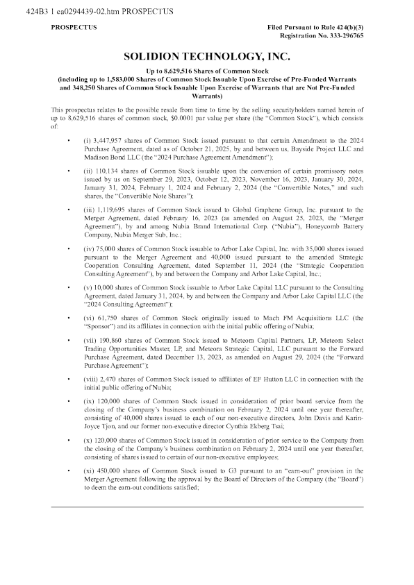 Solidion Technology Inc-A美股招股说明书(2026-06-23版)