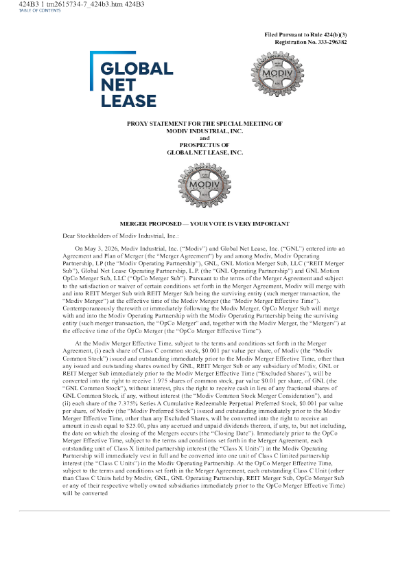 Global Net Lease Inc美股招股说明书(2026-06-24版)