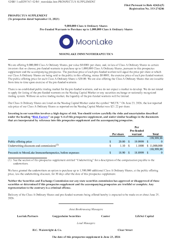 MoonLake 免疫疗法公司-A股招股说明书(2026年6月24日版)