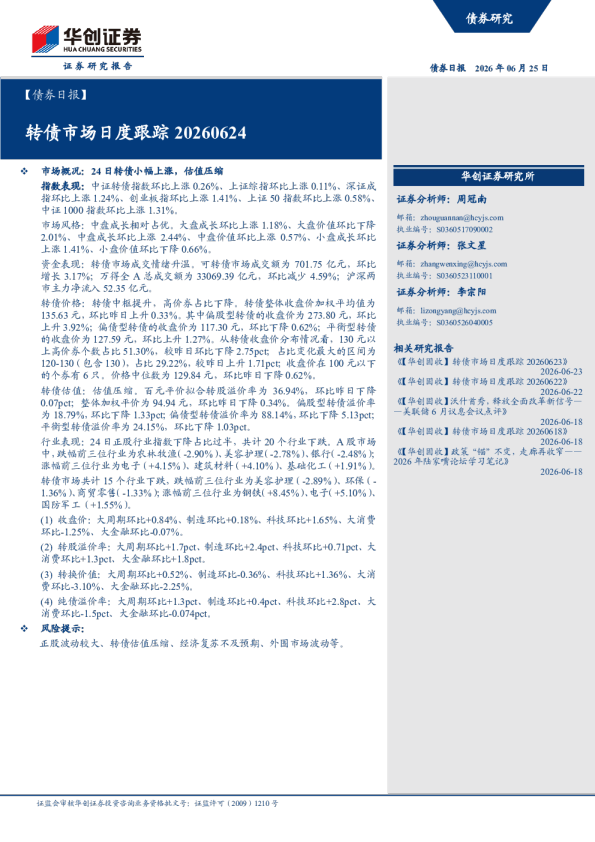 转债市场月度跟踪20260624