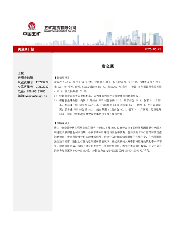 贵金属日报