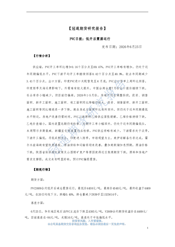 PVC日报：低开后震荡运行