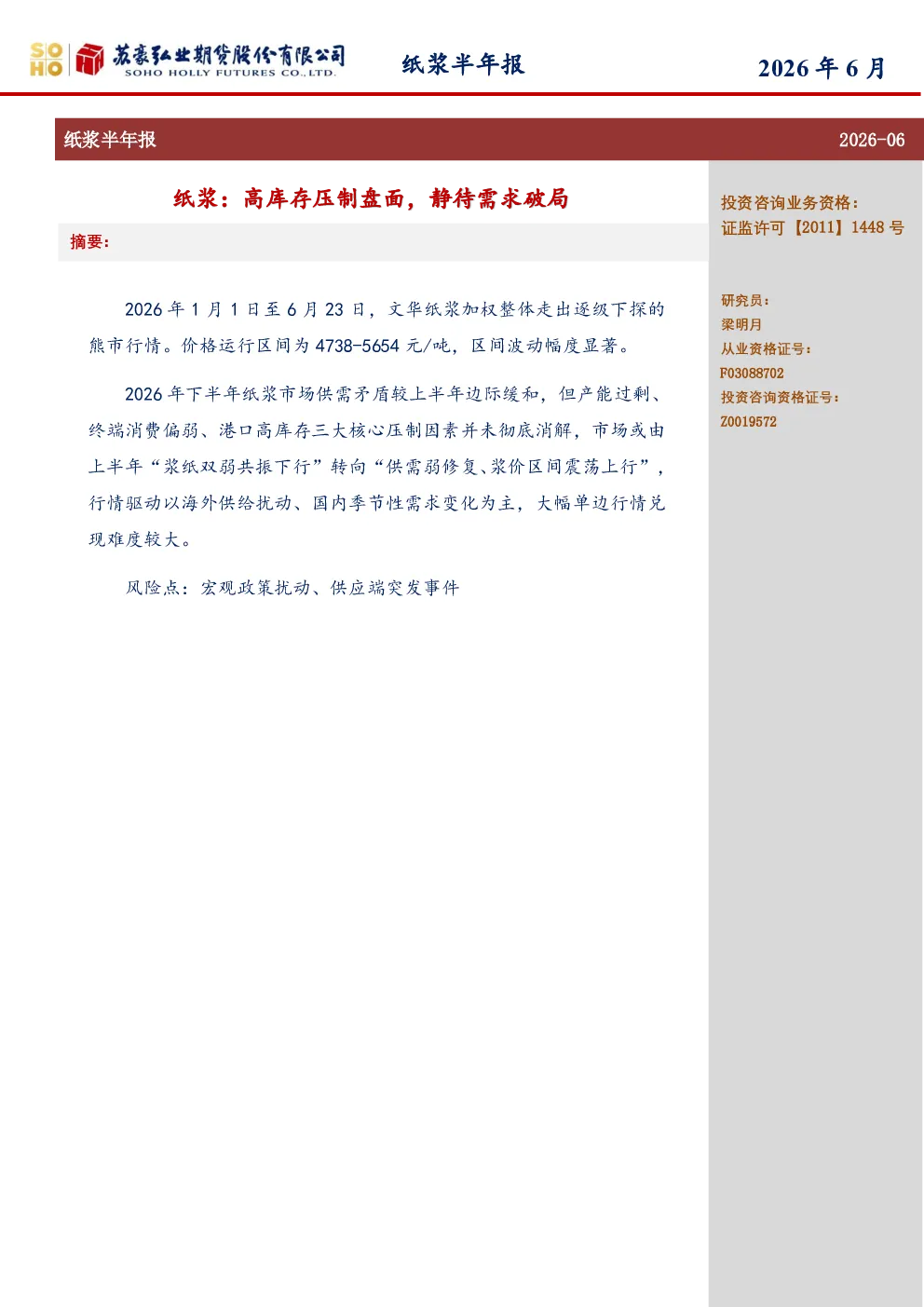 报告封面