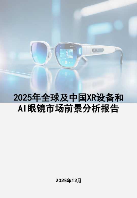 2025年全球及中国XR设备和AI眼镜市场前景分析报告
