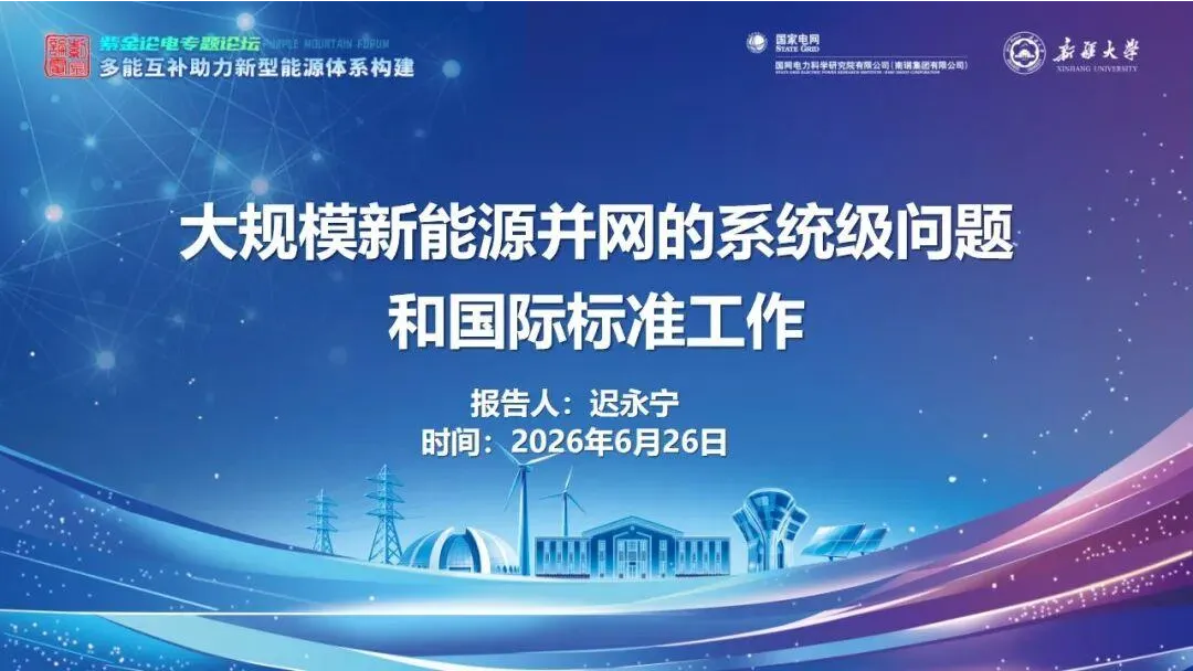 大规模新能源并网的系统级问题和国际标准工作