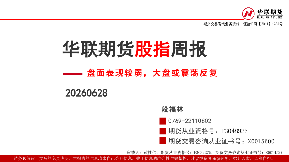 股指周报：盘面表现较弱，大盘或震荡反复