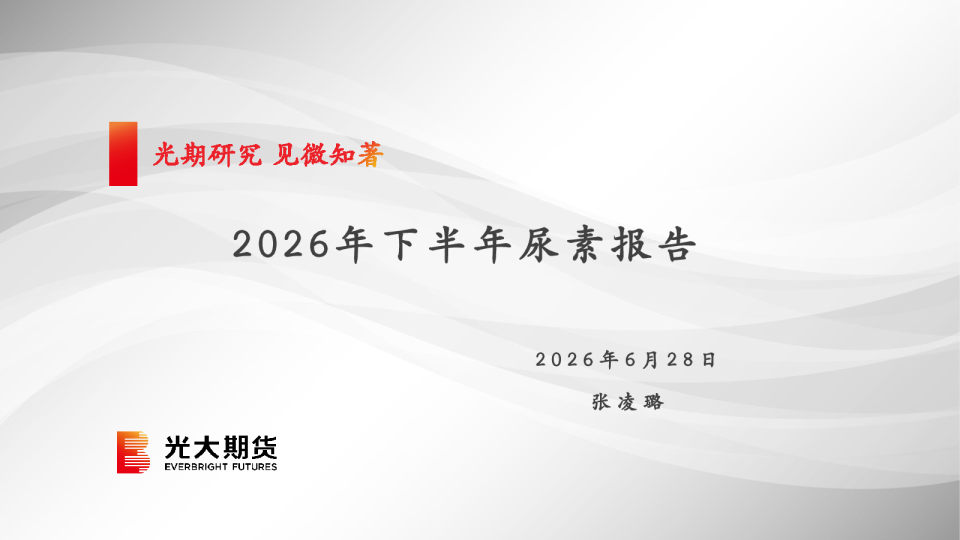2026年下半年尿素报告