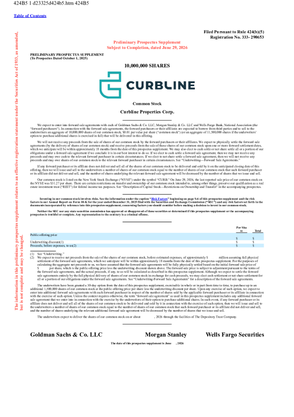 Curbline Properties美股招股说明书(2026-06-29版)