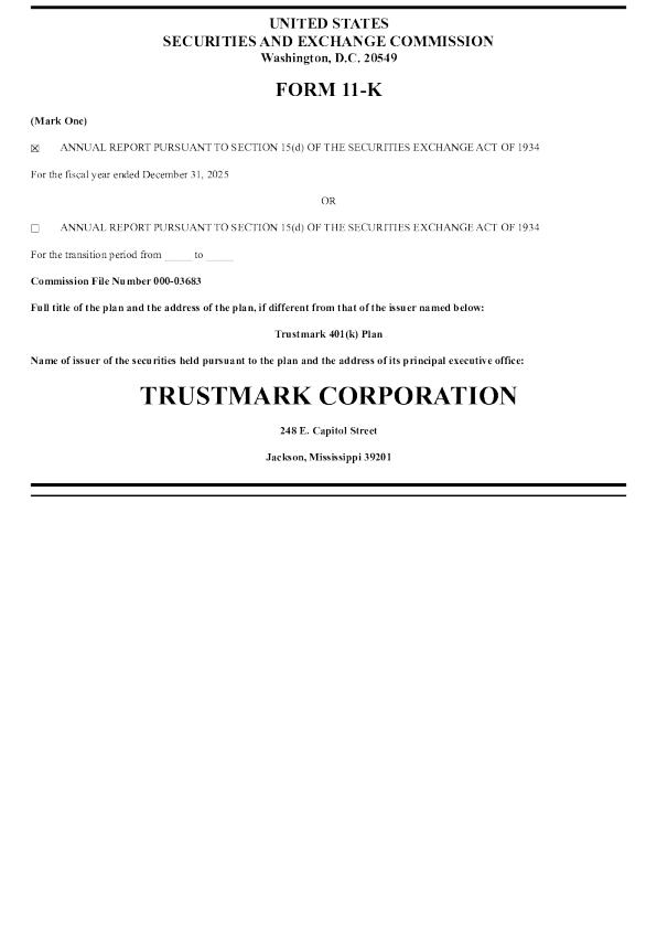Trustmark Corp 2025年度报告