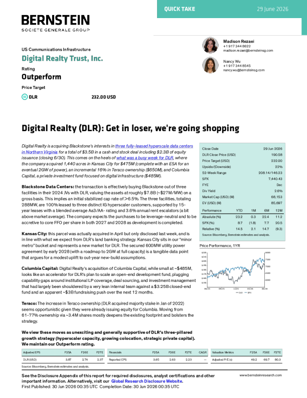 
美国通信基础设施Digital Realty Trust, Inc.研究报告