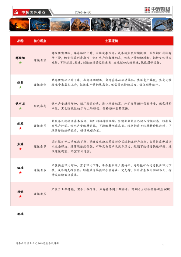 中辉黑色观点
