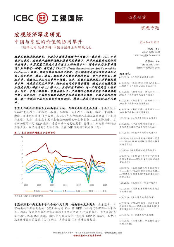 中国价值链系列研究之七：中国与东盟的价值链协同攀升