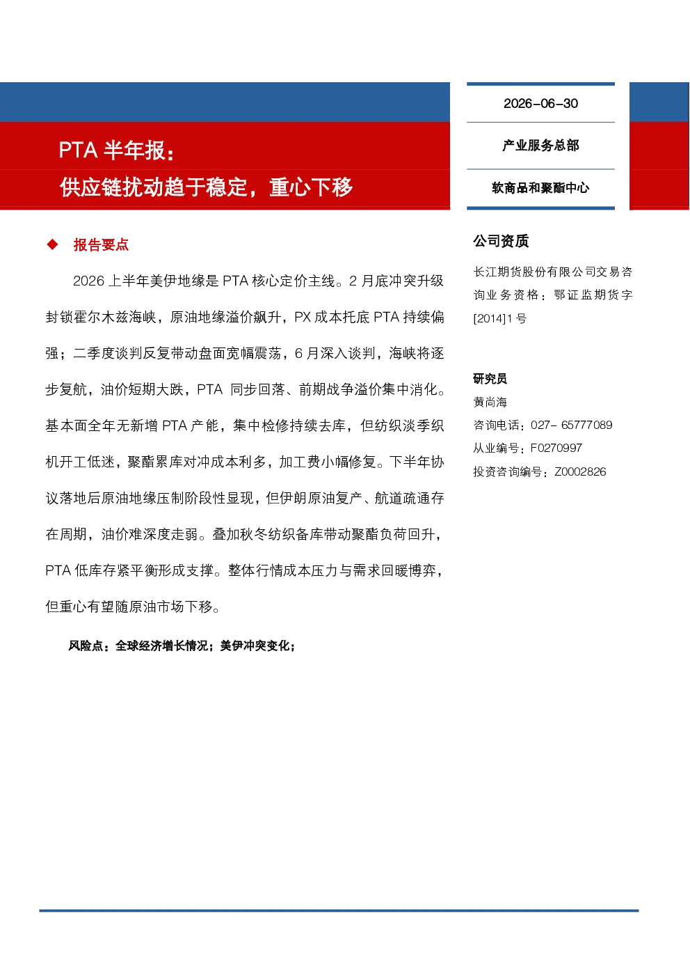 报告封面