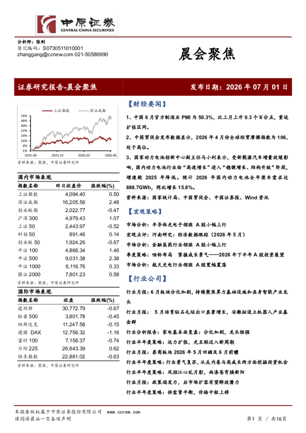 晨会聚焦