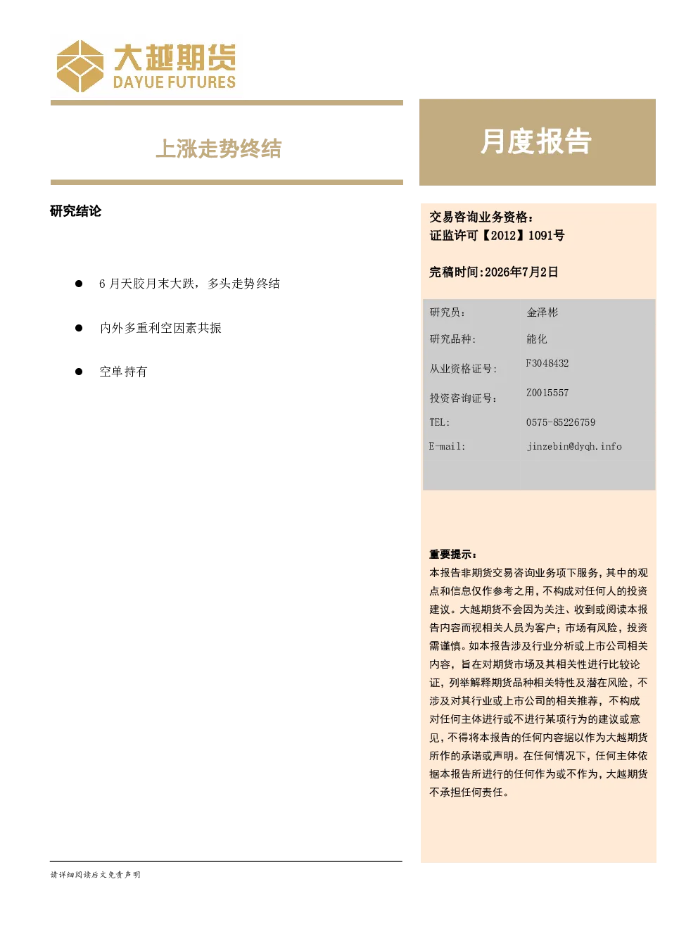 报告封面