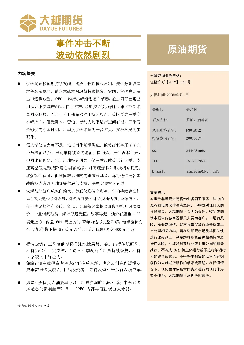 报告封面
