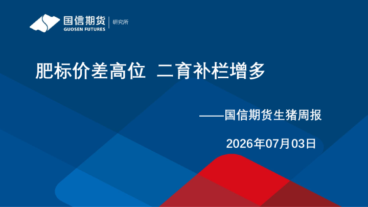 国信期货生猪周报：肥标价差高位，二育补栏增多