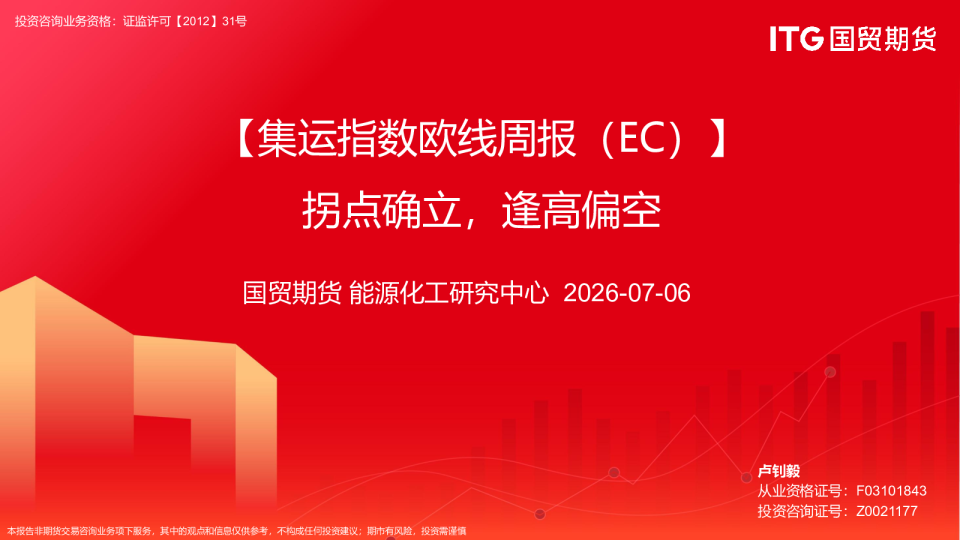 集运指数欧线周报（EC）：拐点确立，逢高偏空