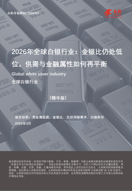2026年全球白银行业：金银比仍处低位，供需与金融属性如何再平衡（精华版）