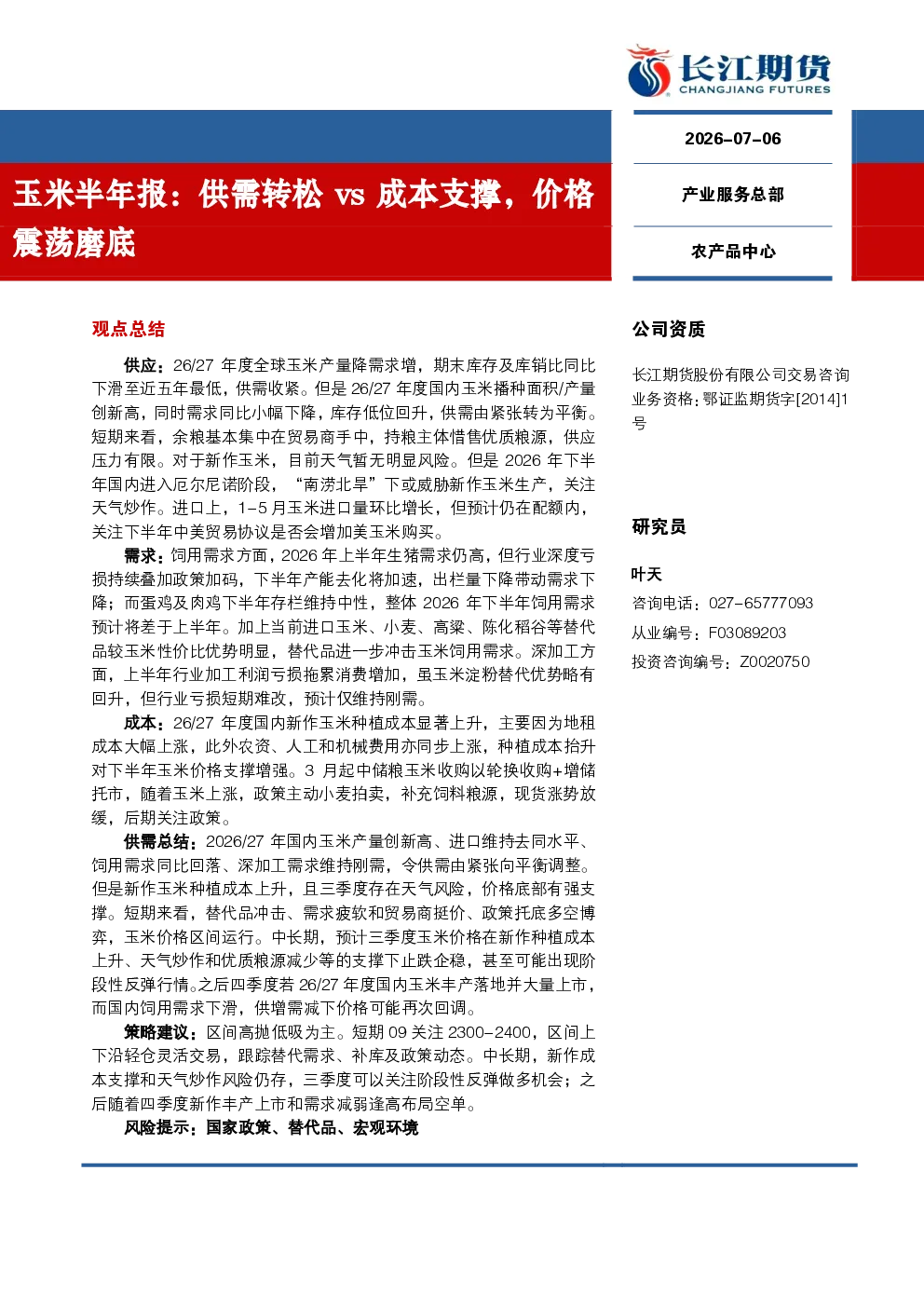 报告封面