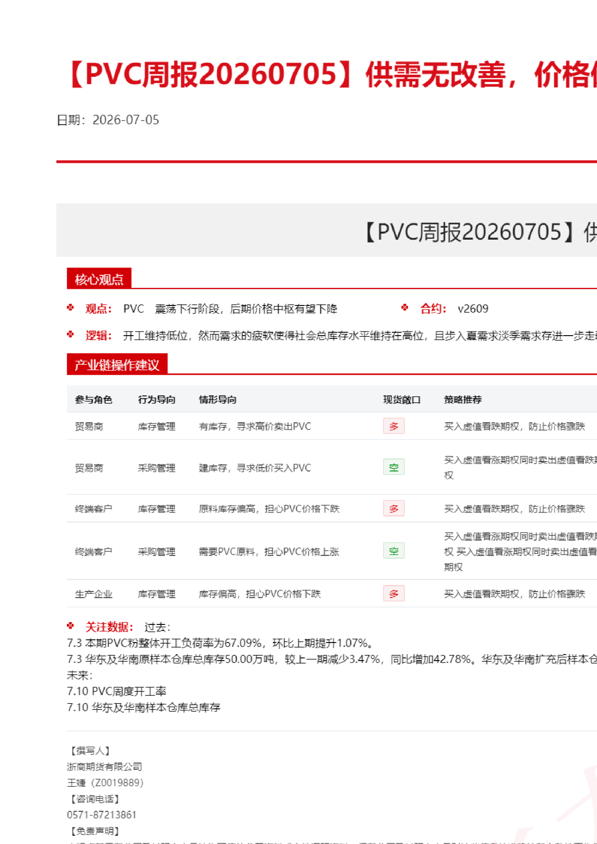 供需无改善，价格偏弱震荡