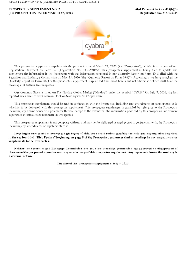Cyabra Inc美股招股说明书(2026-07-08版)