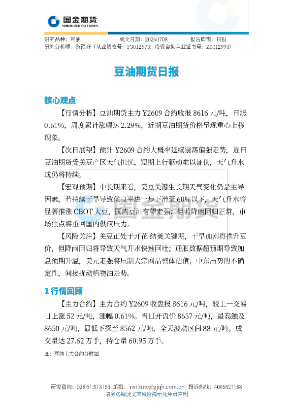 豆油期货日报