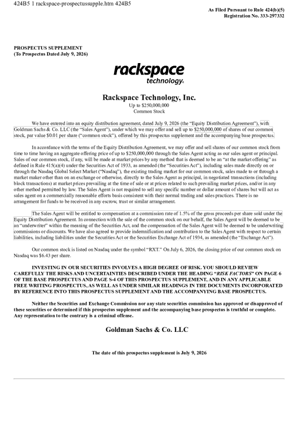 
Rackspace Technology Inc美国存托凭证招股说明书(2026-07-09版)