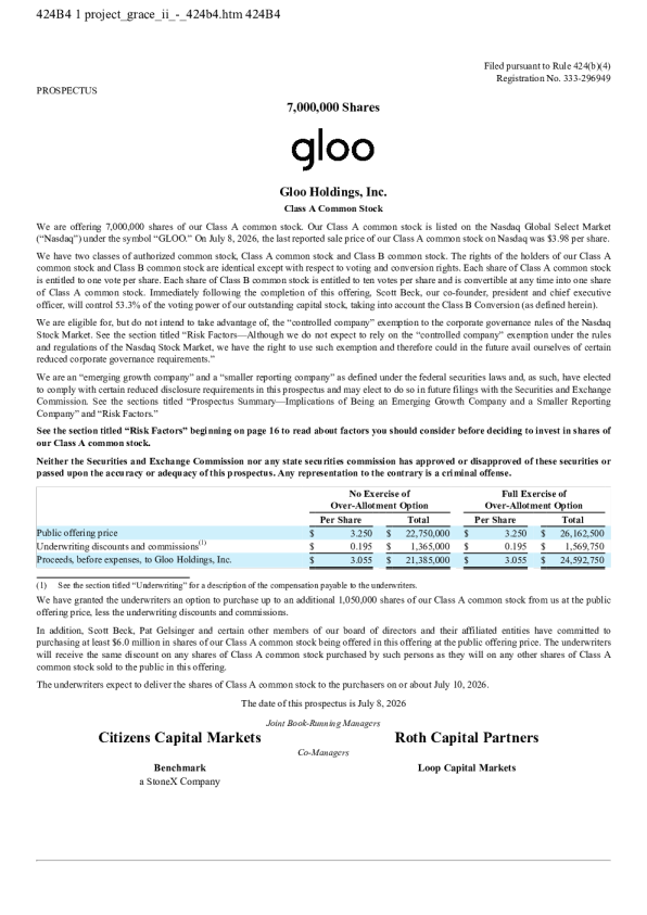 Gloo Holdings Inc-A美股招股说明书(2026-07-09版)