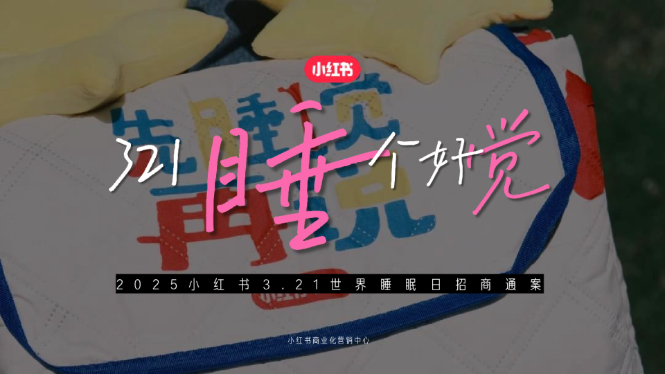 2025小红书321世界睡眠日招商通案