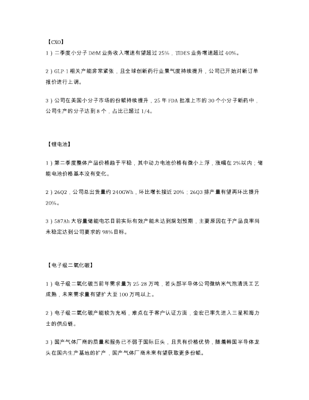 CXO 1二季度小分子DM业务收入增速有望超