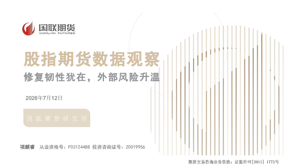 股指期货数据观察：修复韧性犹在，外部风险升温