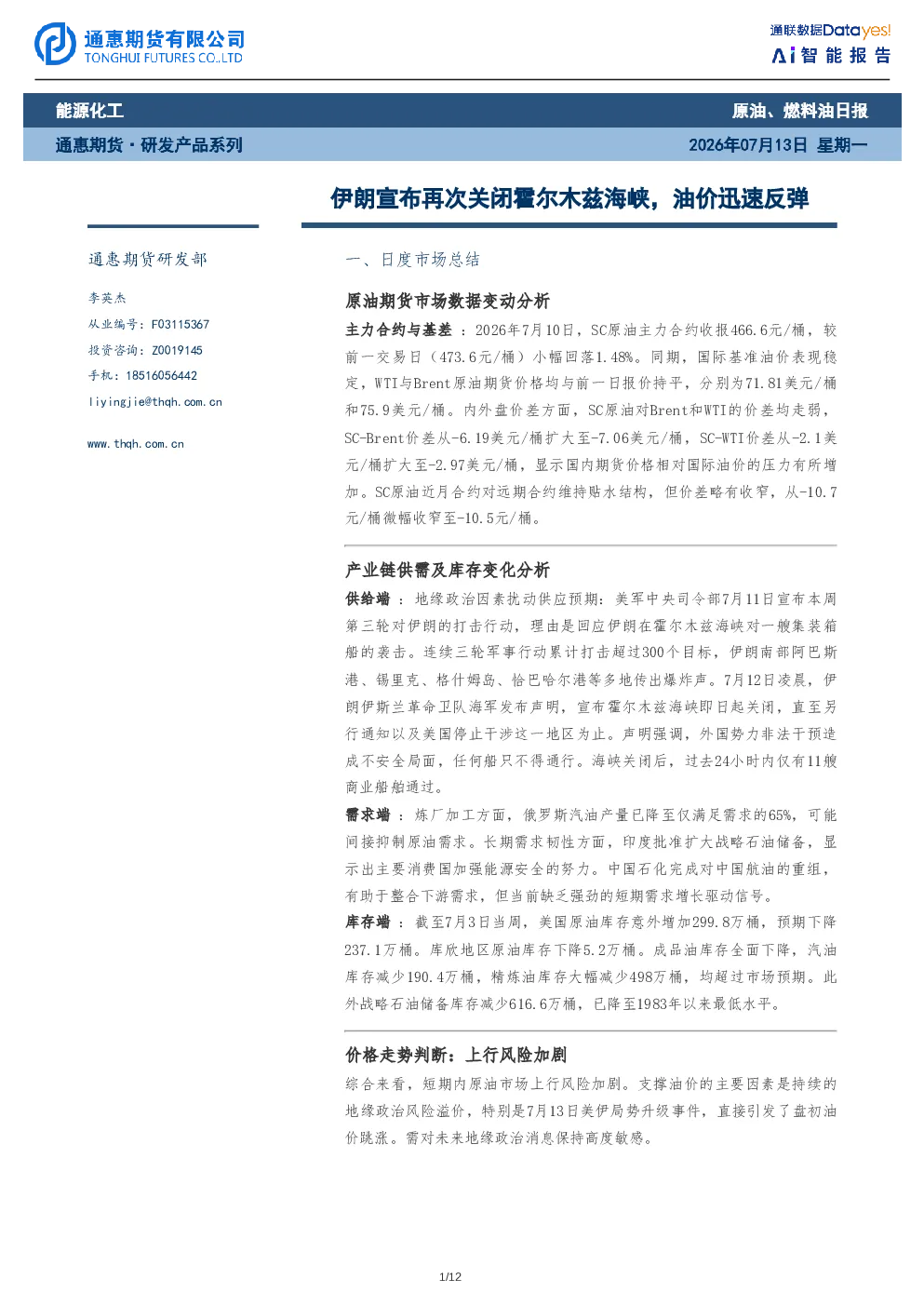 报告封面
